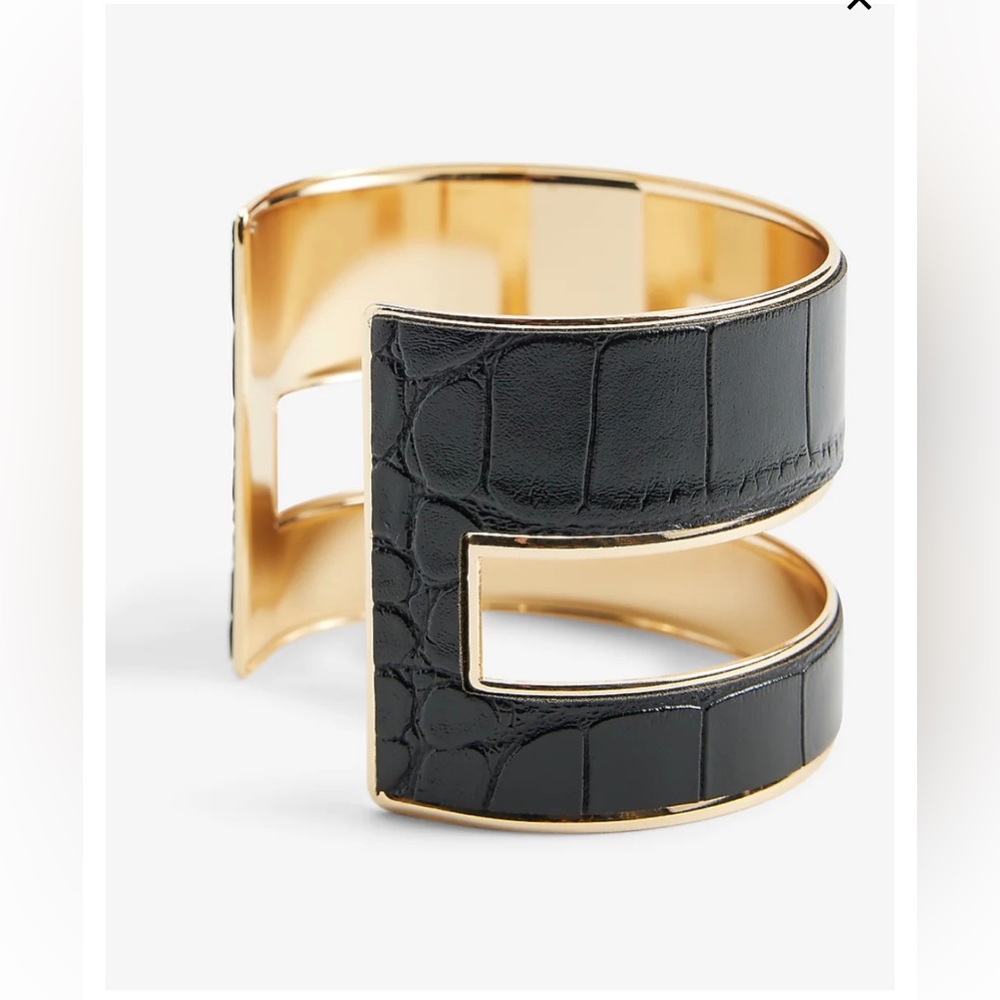 Express Faux Leather Double Row Cuff  bracelet